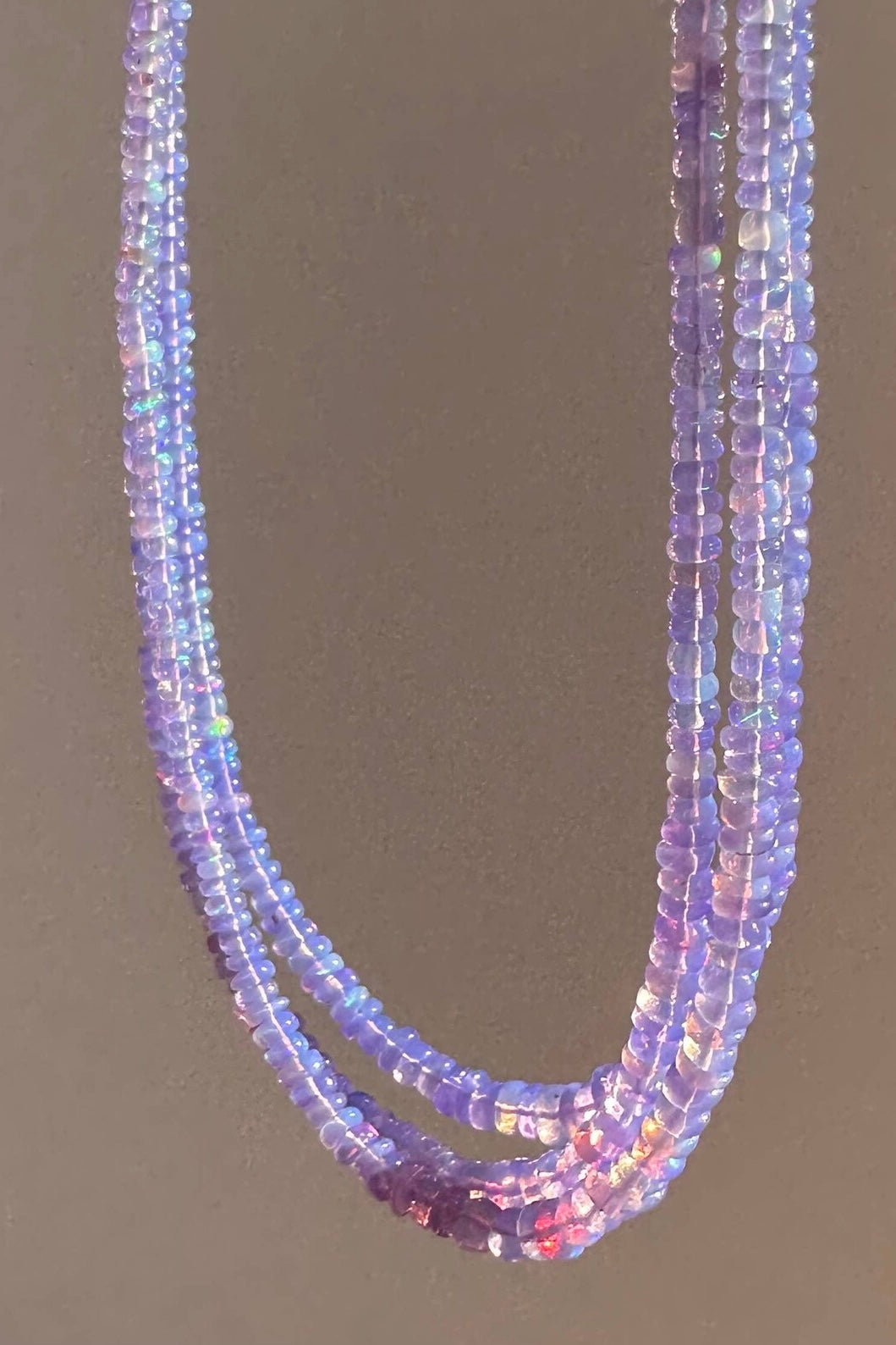 Anokhi Green - Purple Ethiopian Opal Necklace