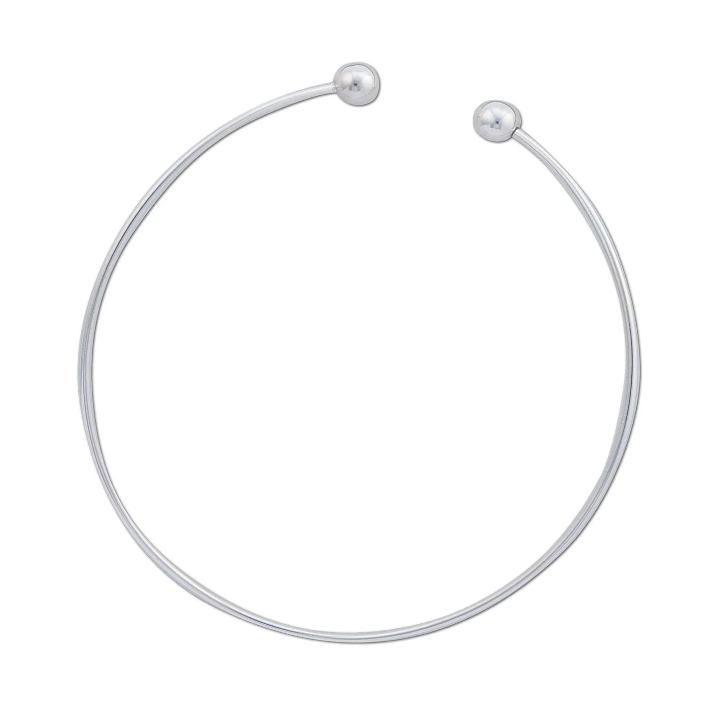 Charles Albert Sterling Silver Round -Tube Neckwire with Removable Ball