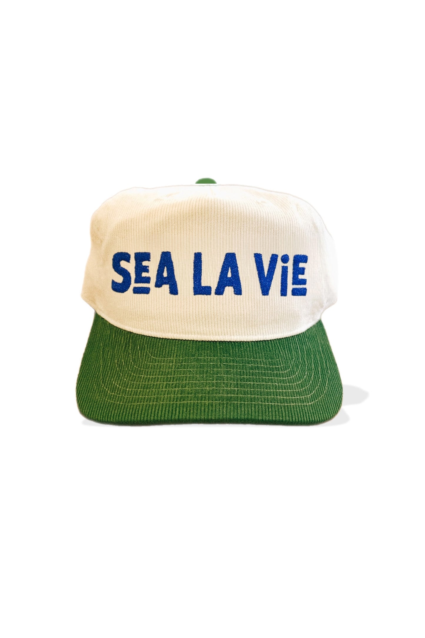 Cabana Club California | Sea La Vie Embroidered Corduroy Hat - Forest Green/White