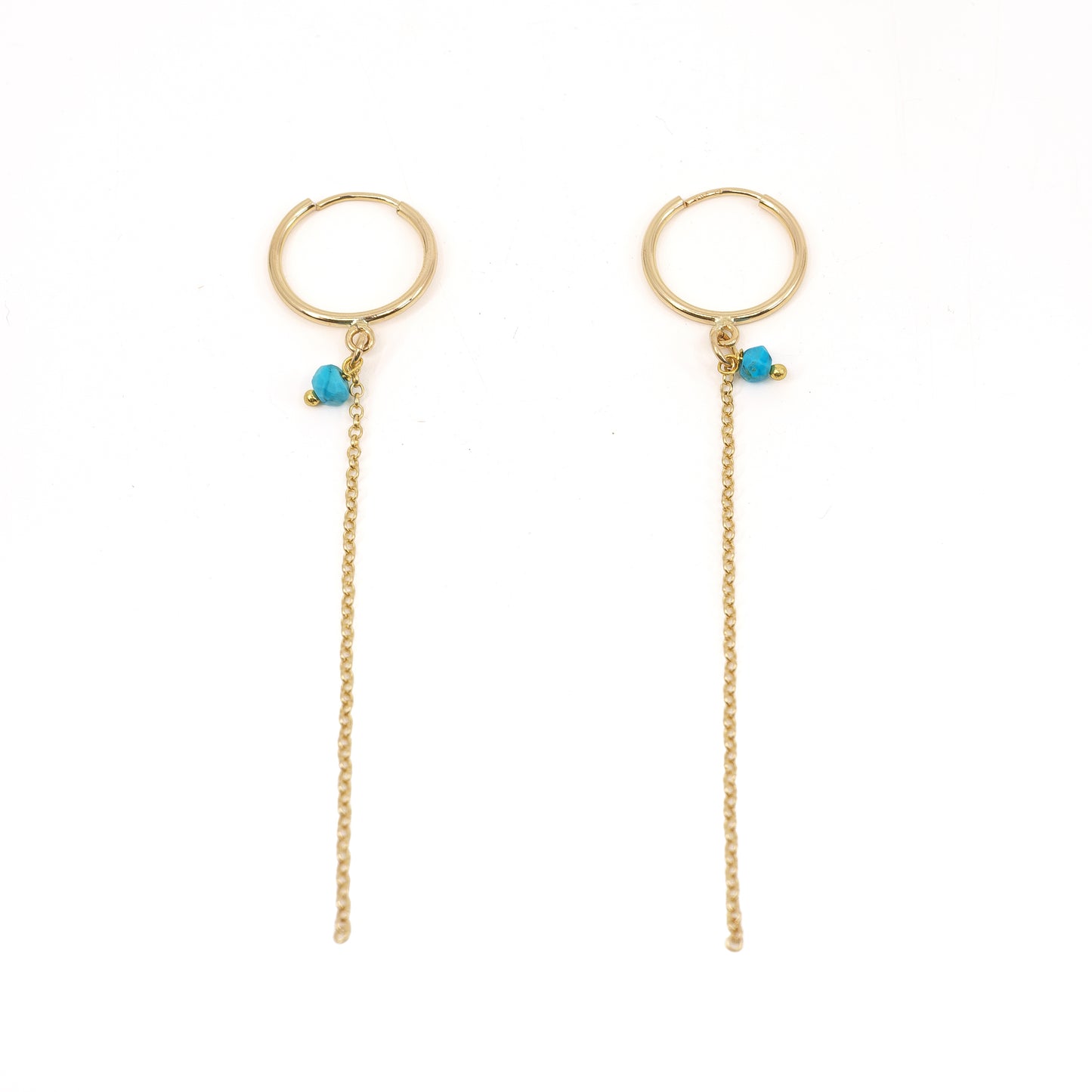 Hoops with Chain and Turquoise