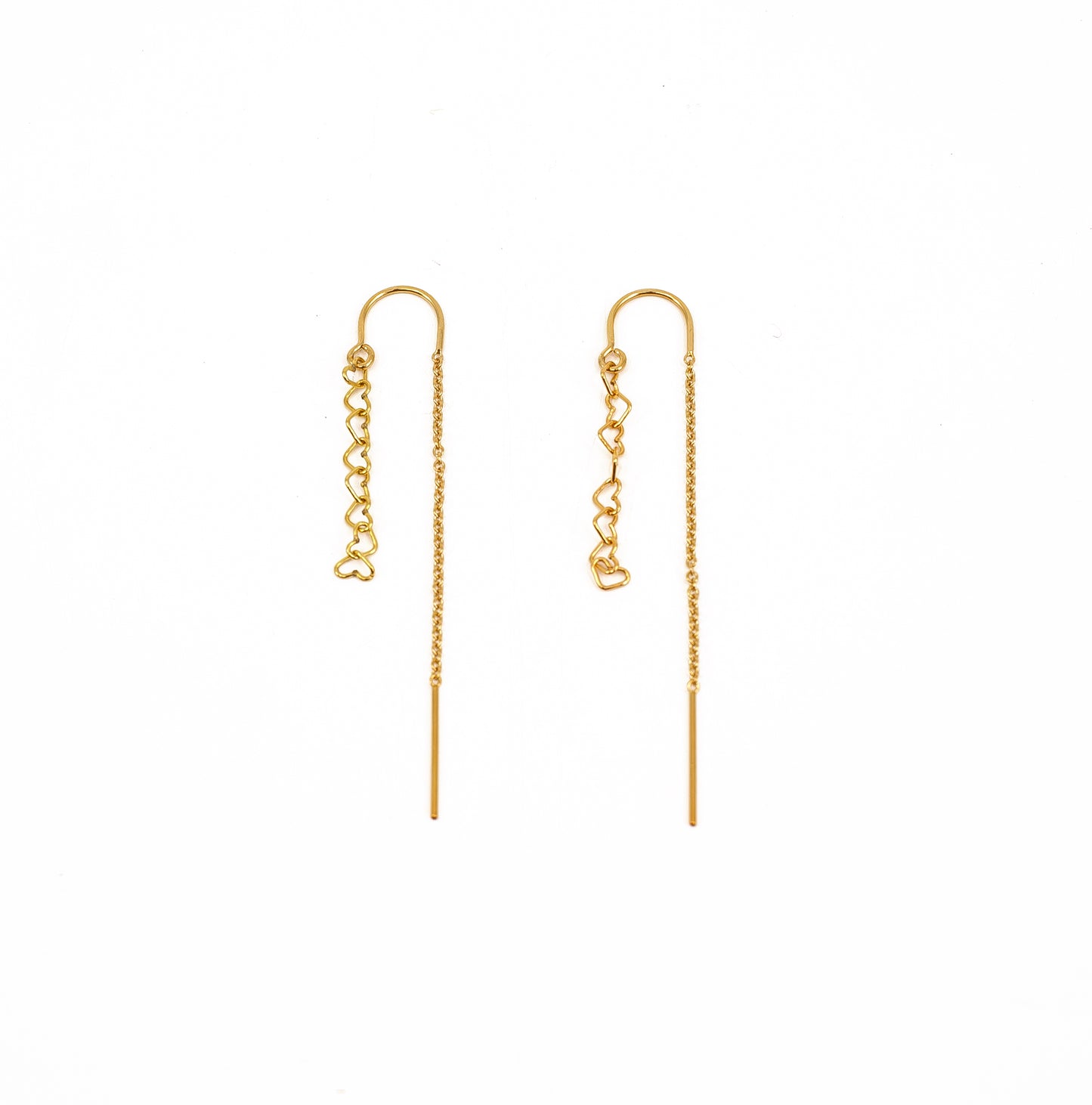 Heart Chain Threader Earrings