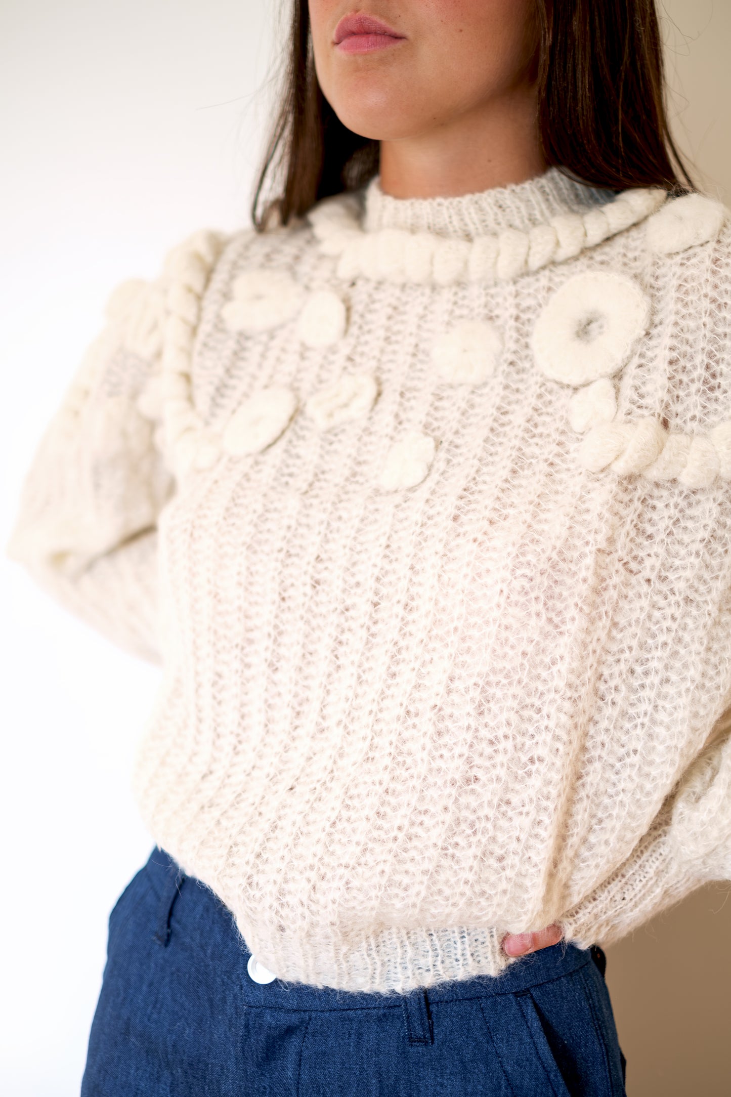 MIRTH Moritz Embroidered Pullover Sweater - Alabaster