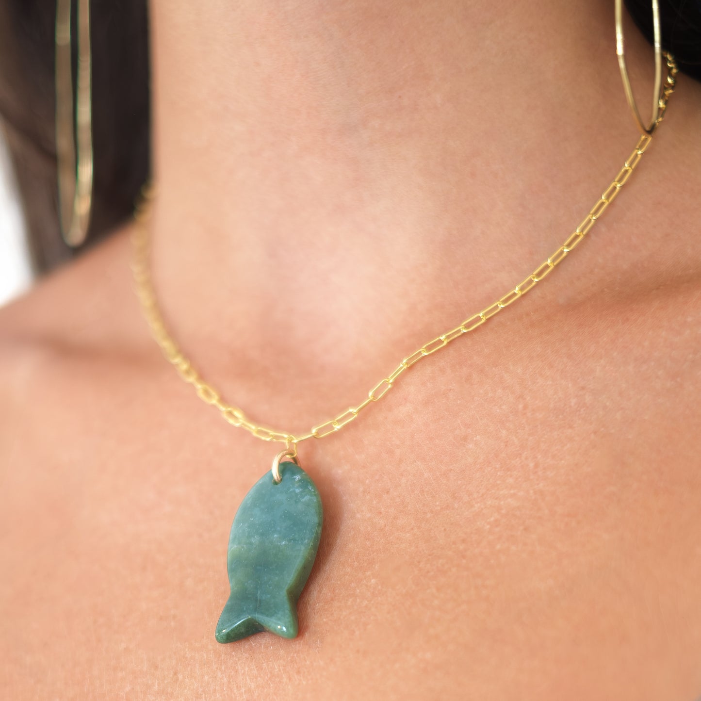 Smooth Stone Fish Charm