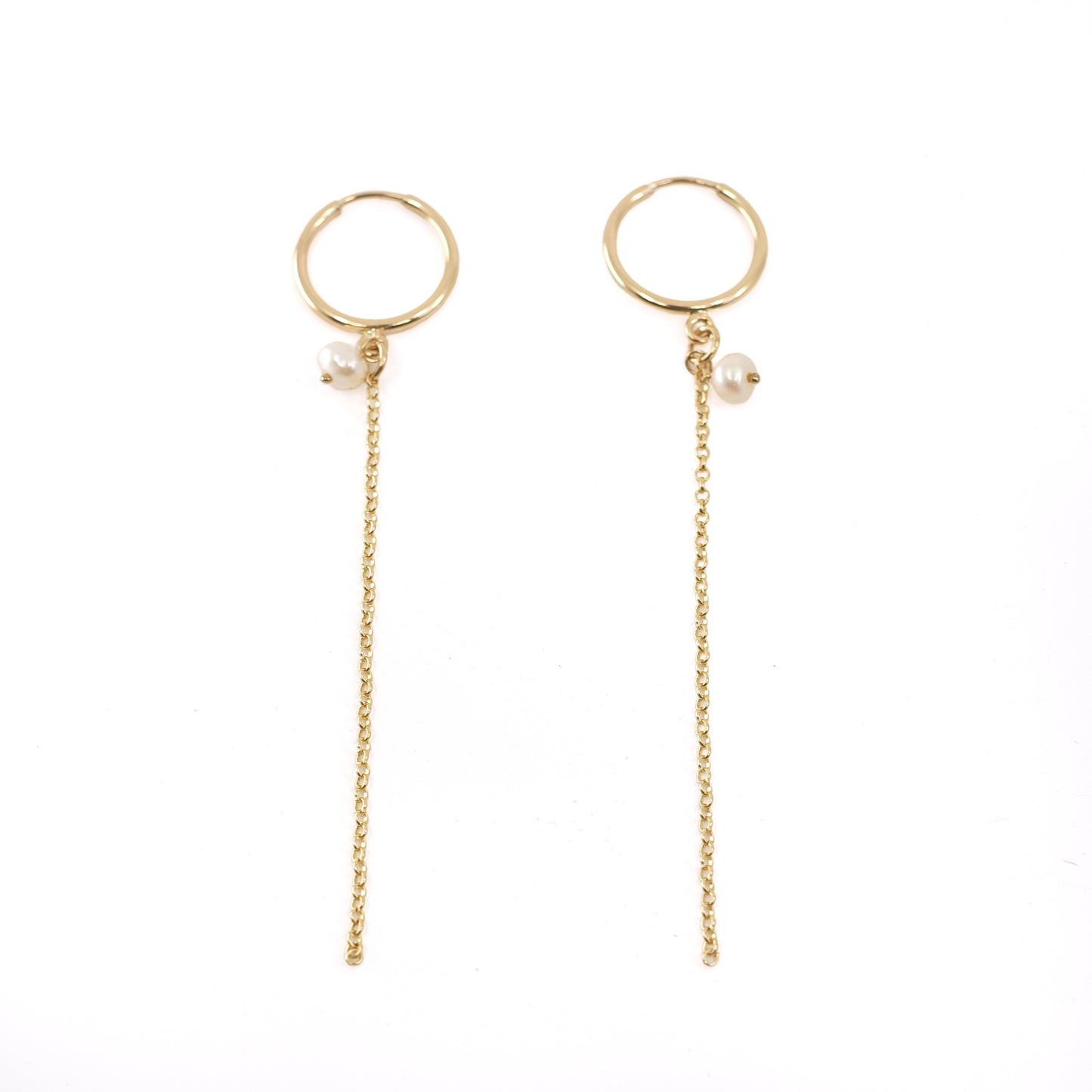 Hoops with Chain and Pearl