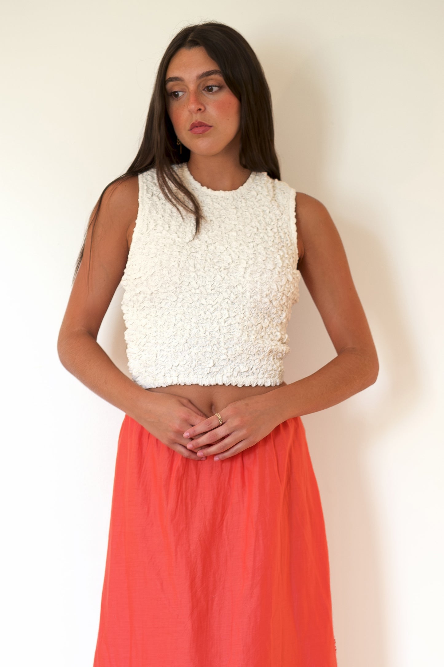 MIRTH Lucia Smocked Top - White