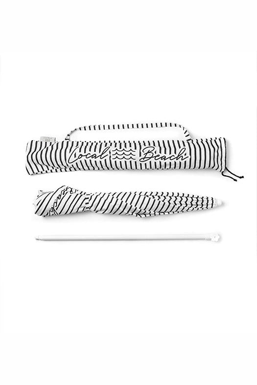Local Beach - Brush Stripe Beach Umbrella in Black