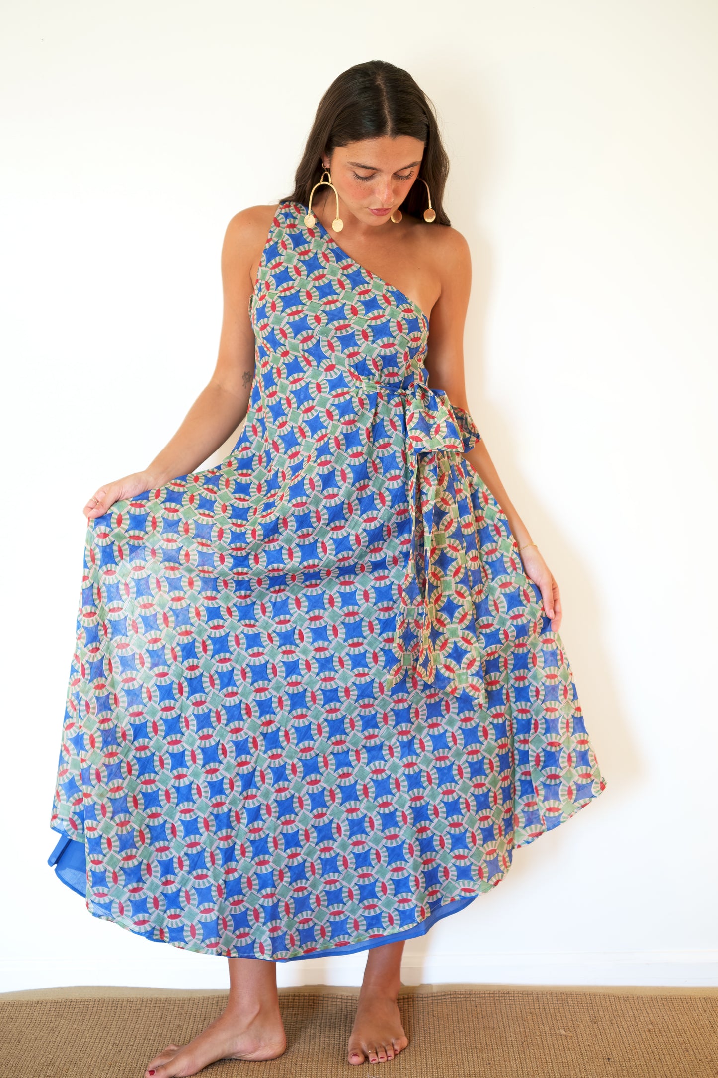 Rujuta Sheth Ana Dress - Tulum Block Print