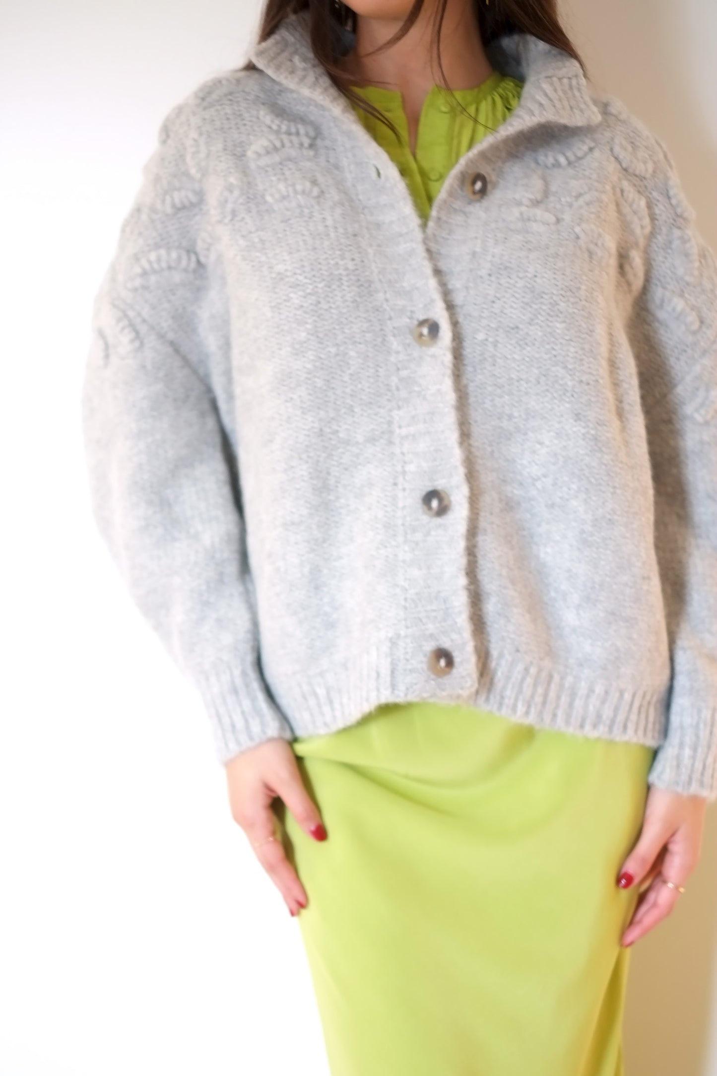 MIRTH Cusco Shell Cardigan - Dove Gray