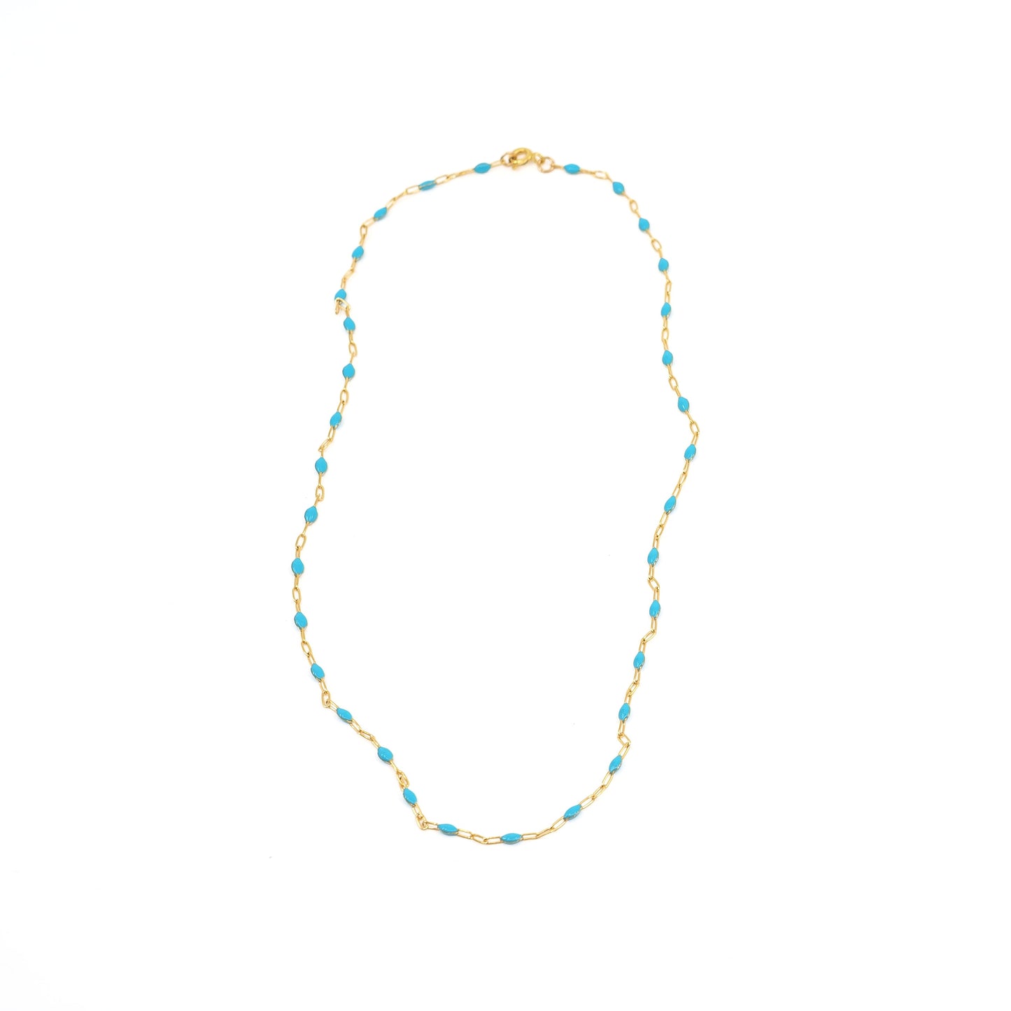 Enamel Beaded Necklace - Turquoise