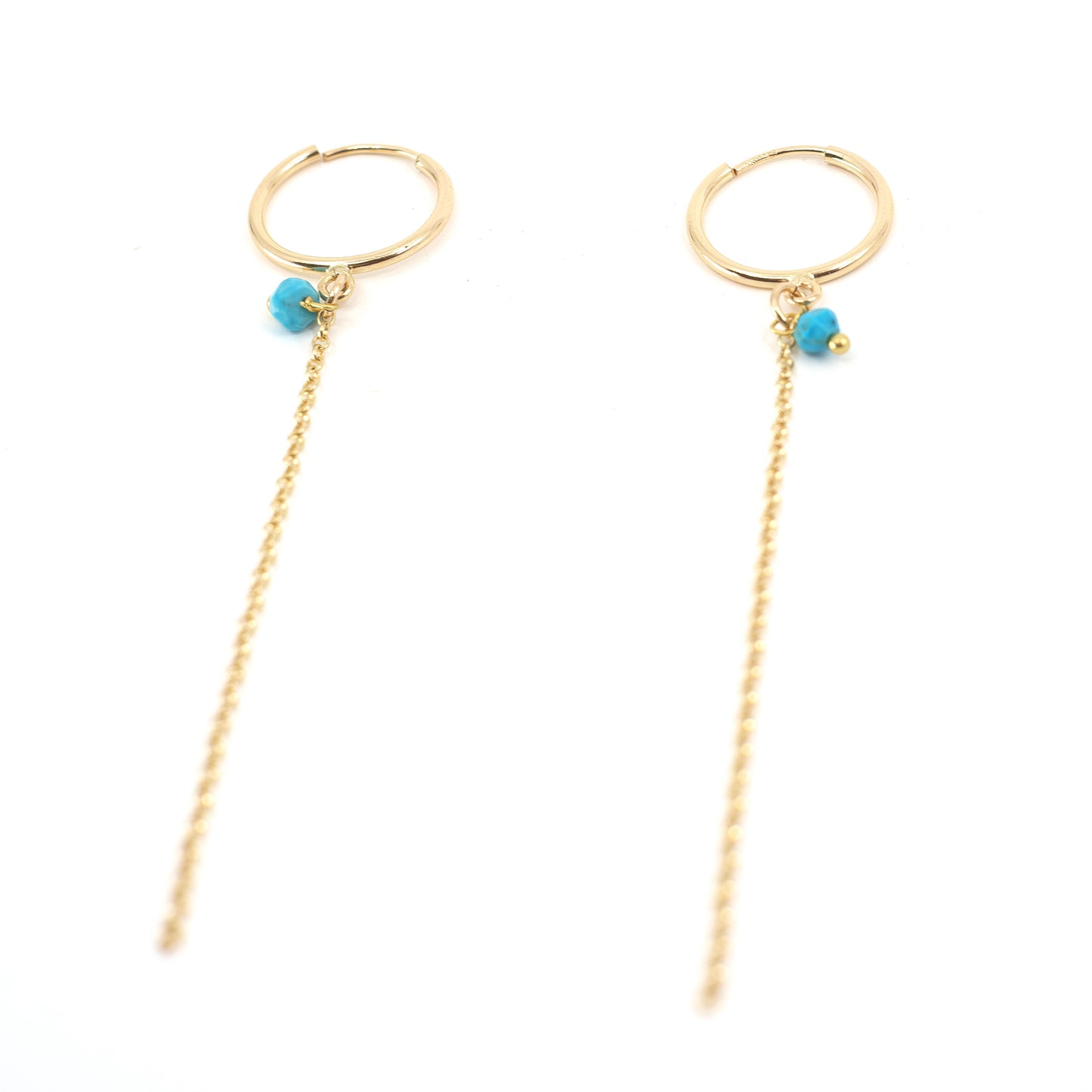 Hoops with Chain and Turquoise
