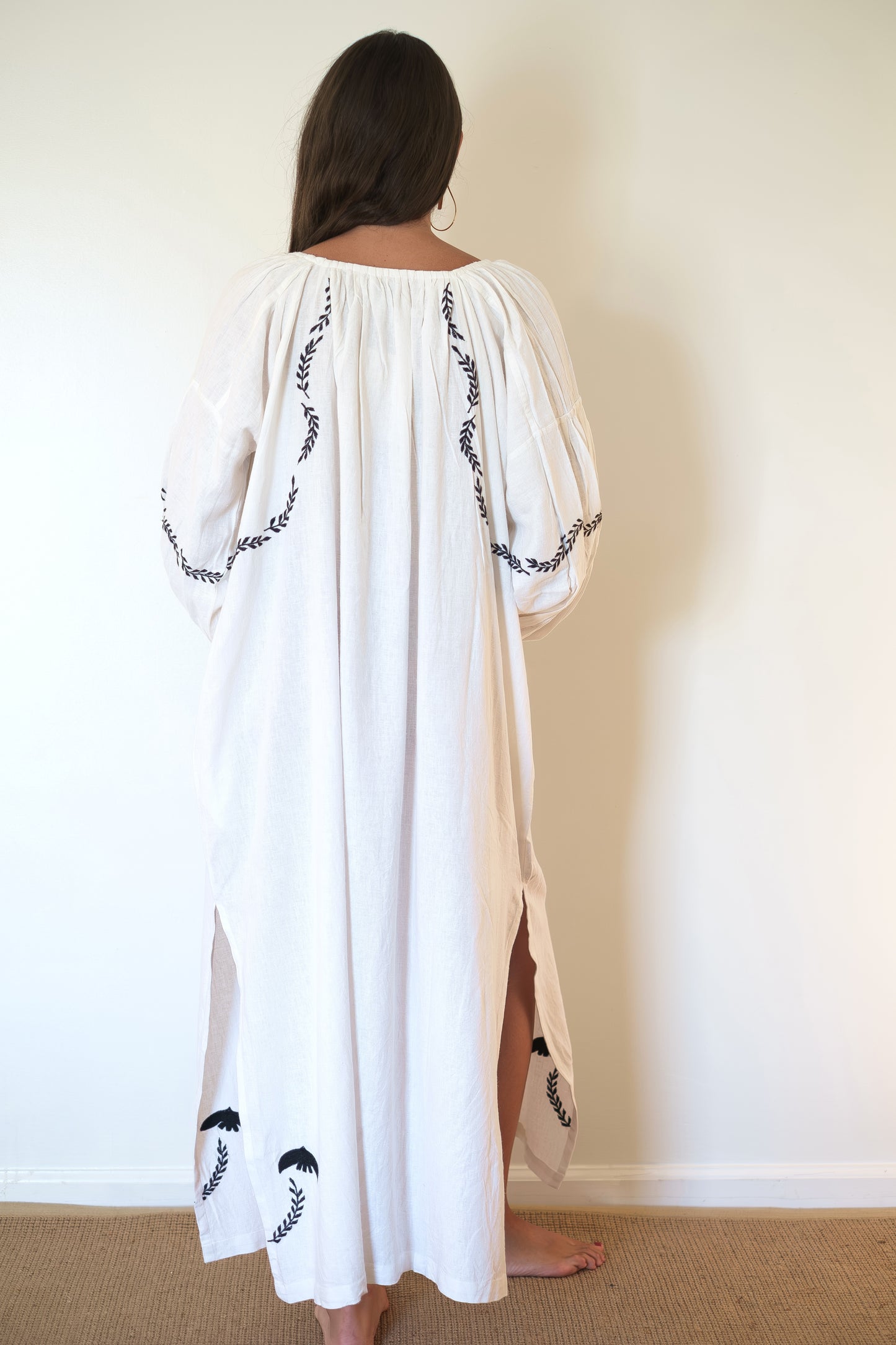 Emerson Fry Folk Maxi Dress - White Dove Embroidery