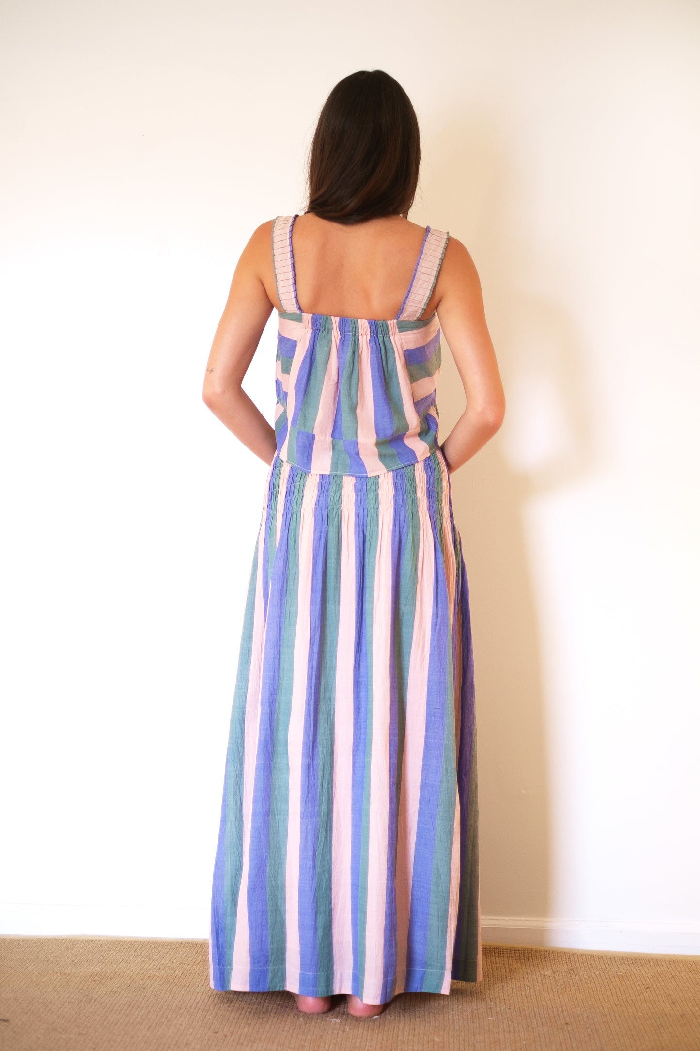 MIRTH Savannah Smocked Skirt - Carnival Stripe