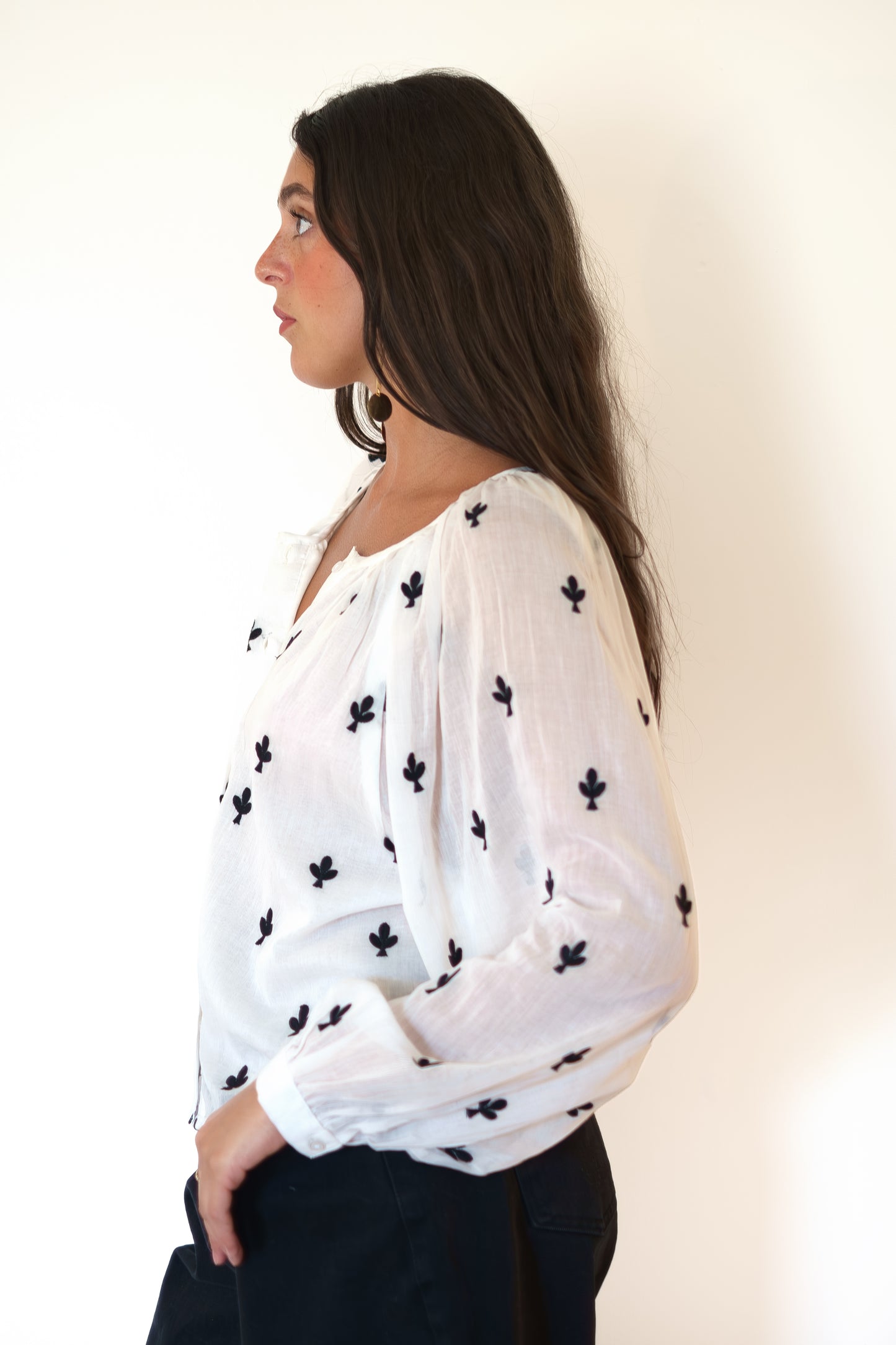 Emerson Fry Frances Blouse - Embroidered Clover