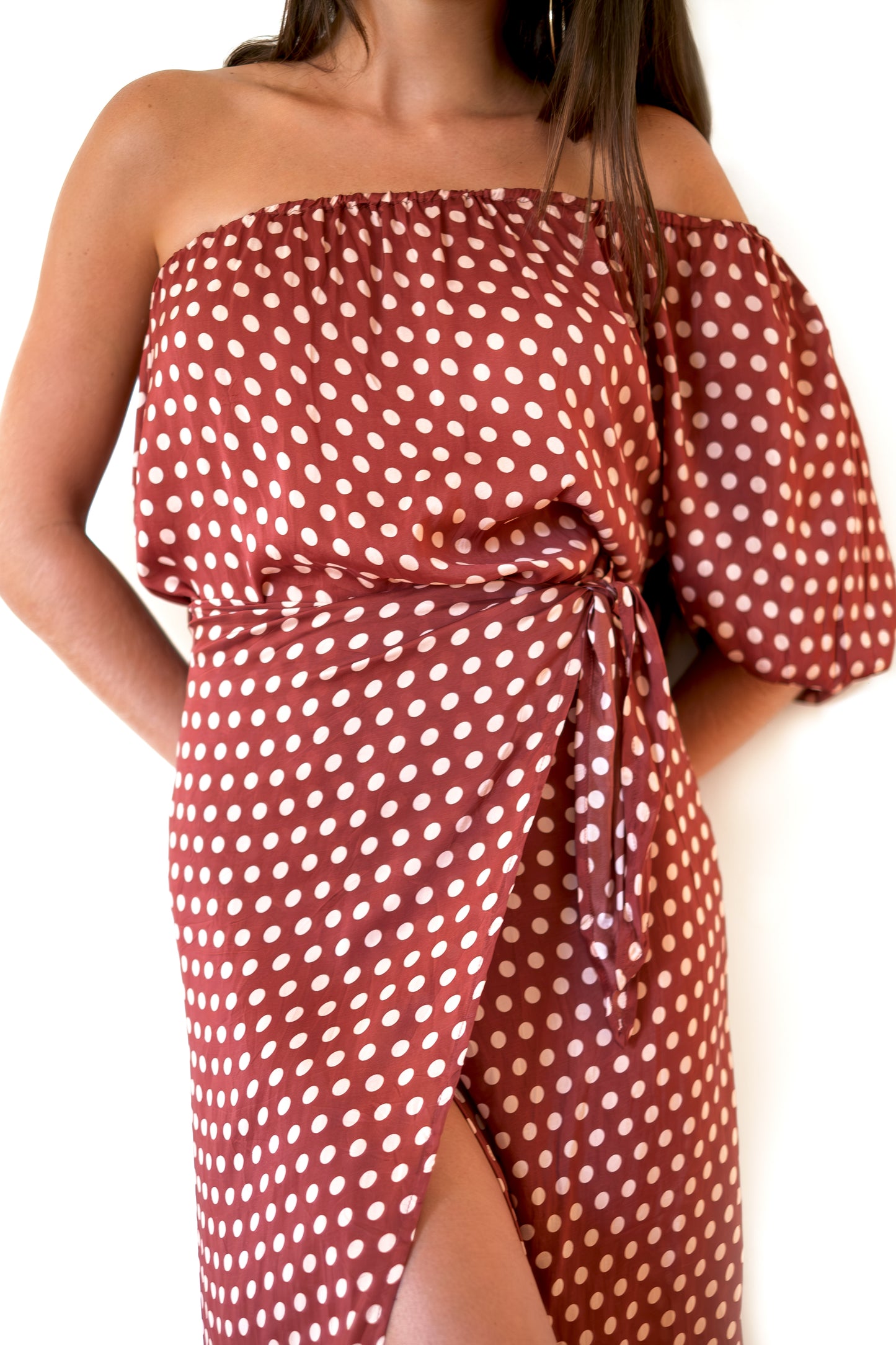 Natalie Martin Erin Top - Polka Dot Cappuccino