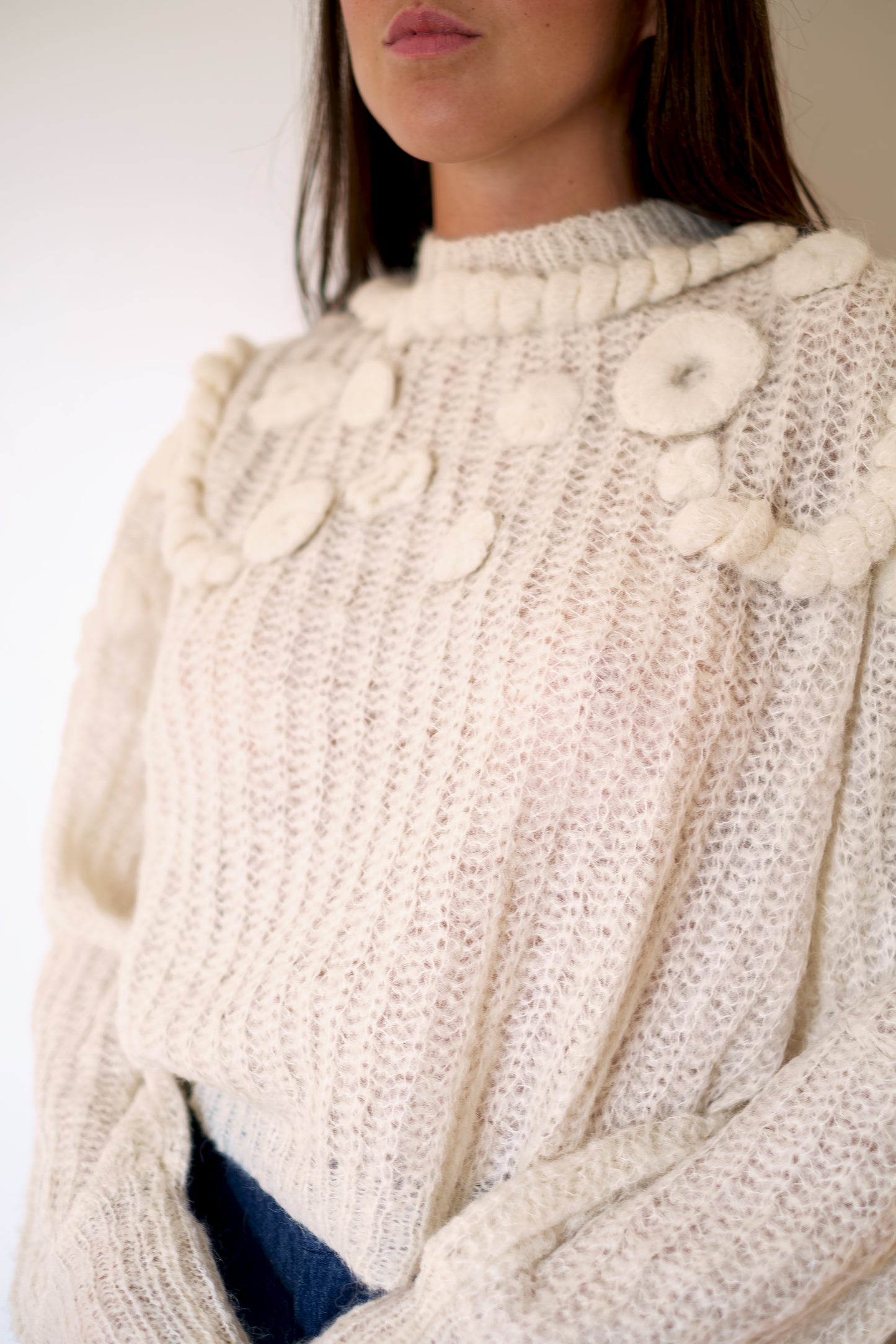 MIRTH Moritz Embroidered Pullover Sweater - Alabaster