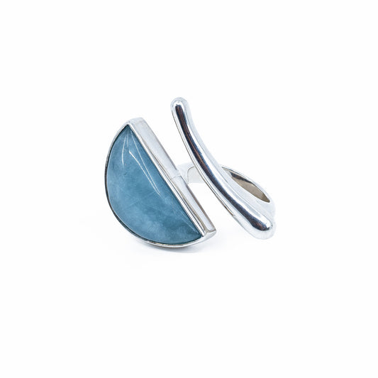 BORA Sterling Silver Ring with Aquamarine