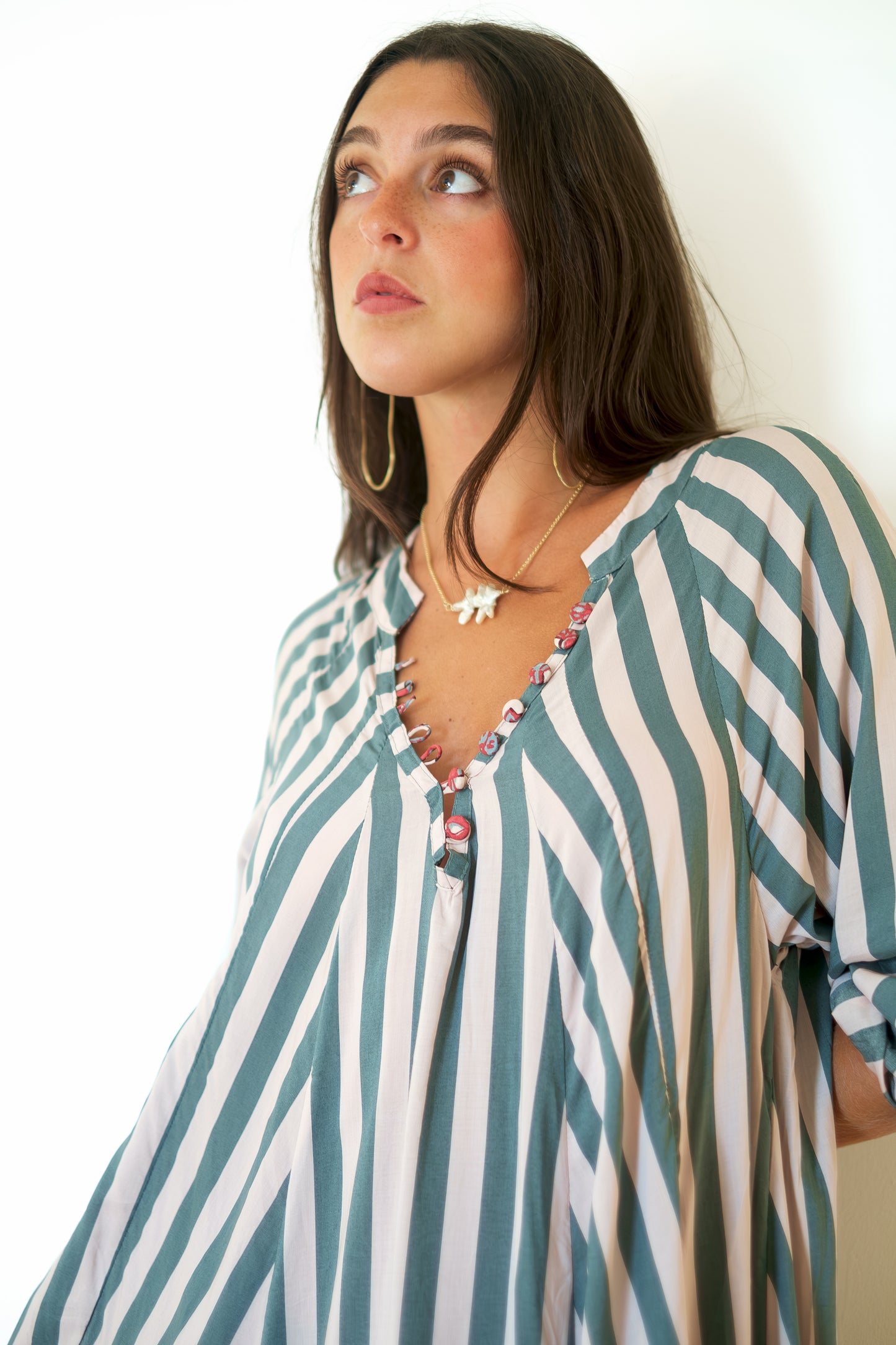 Natalie Martin Fiore Maxi Dress - Thick Stripe Jade