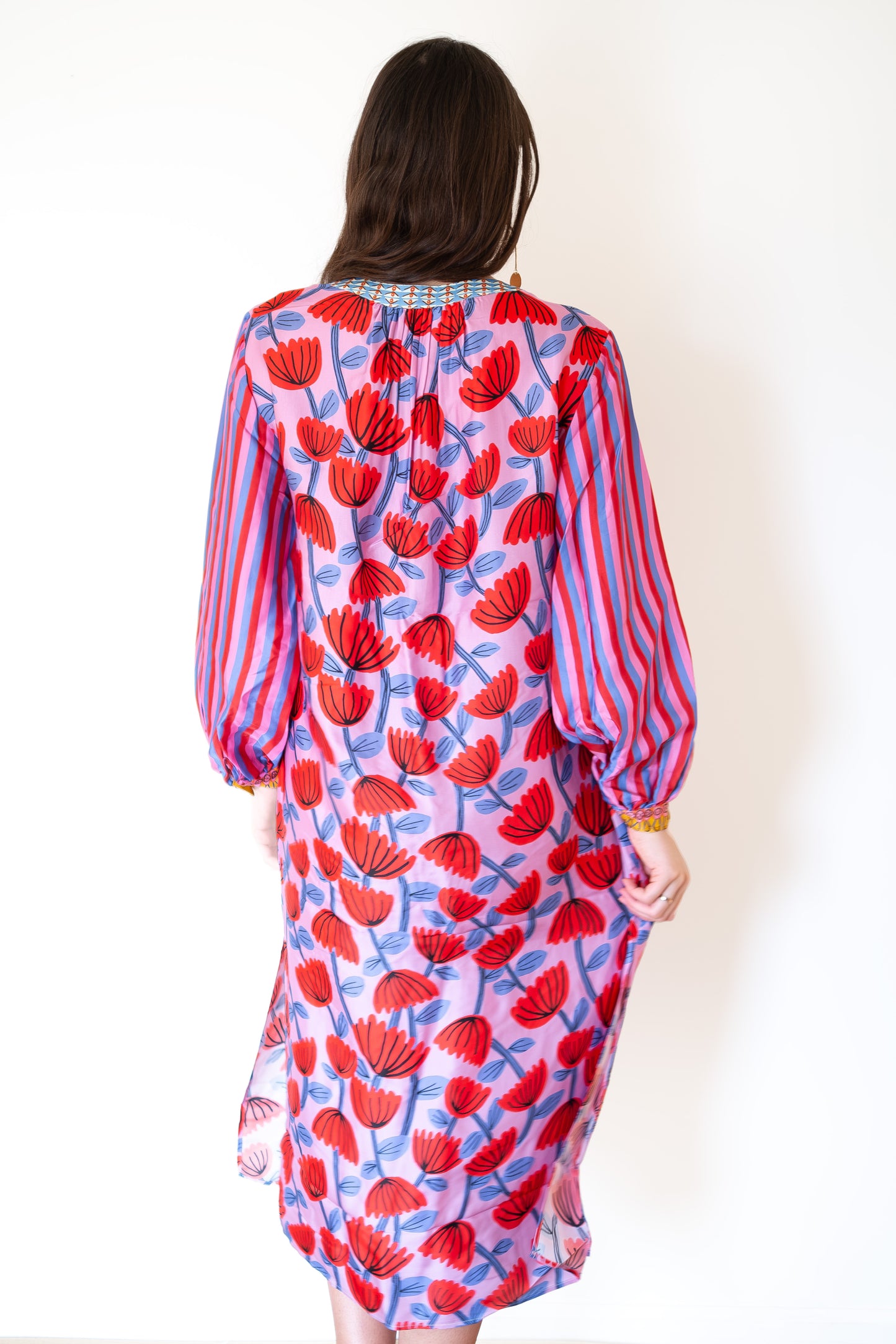 ME369 Amelie Deep V-Neck Dress - Red Lipstick