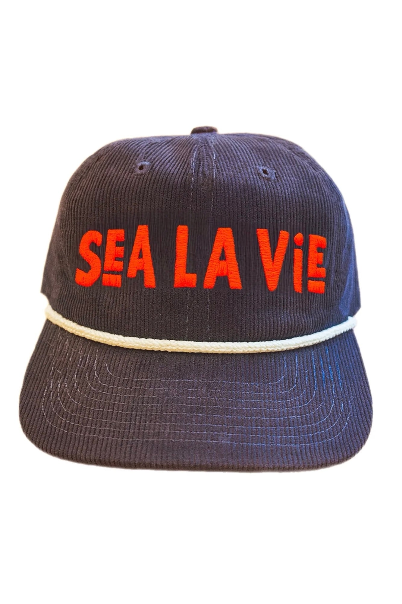 Cabana Club California | Sea La Vie Embroidered Corduroy Hat - Navy