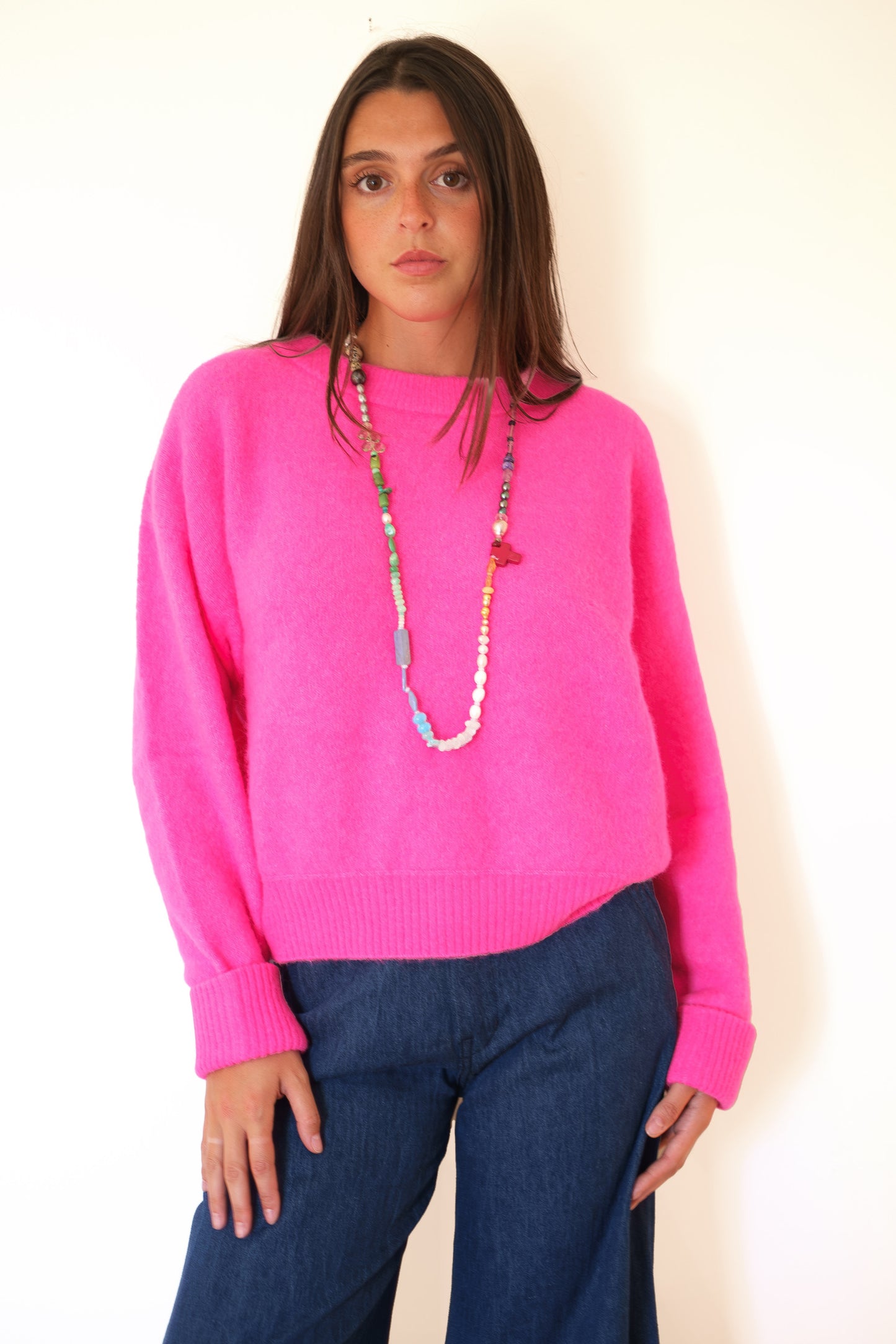 American Vintage Vitow Sweater - Neon Pink