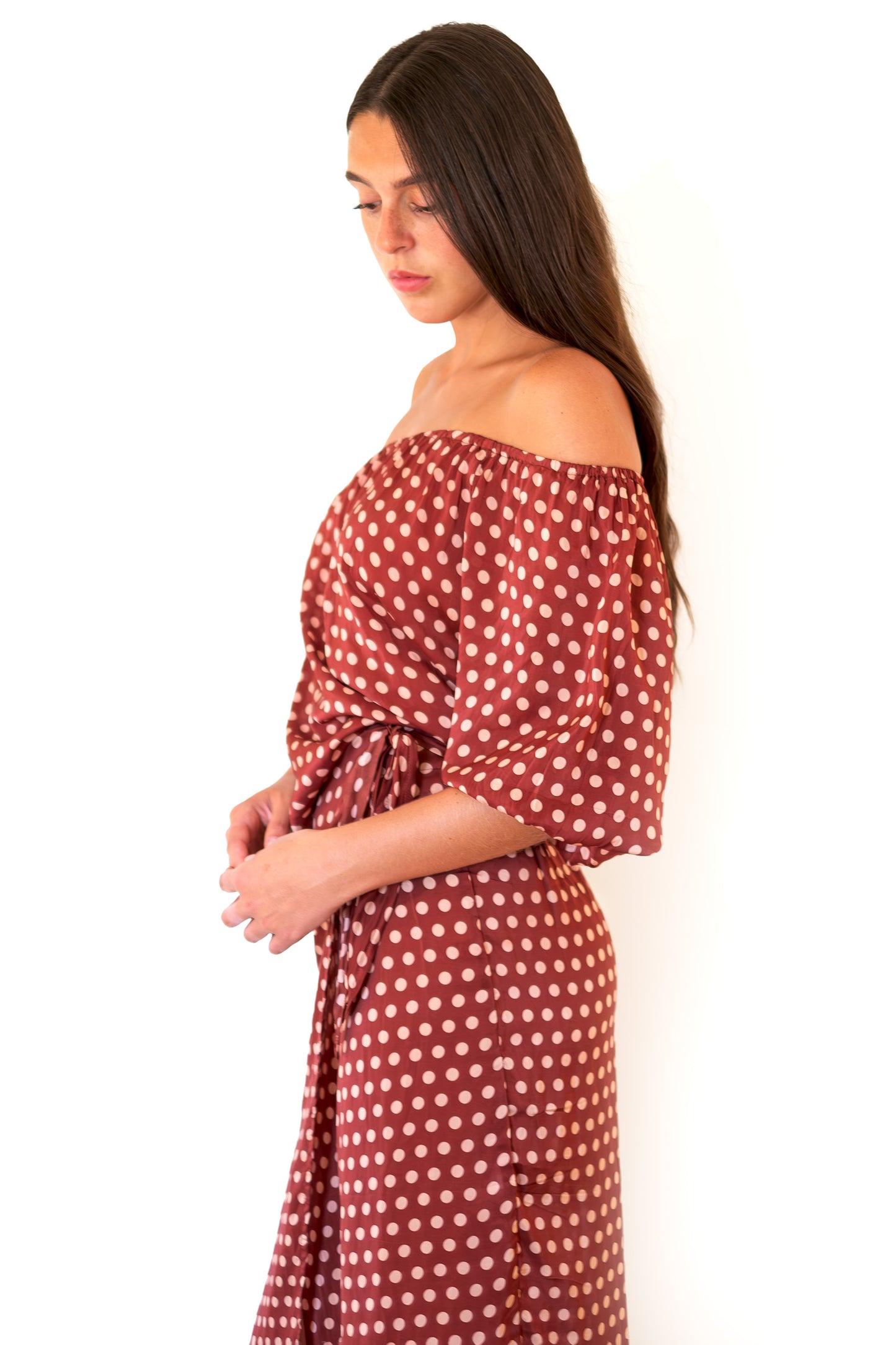 Natalie Martin Erin Top - Polka Dot Cappuccino