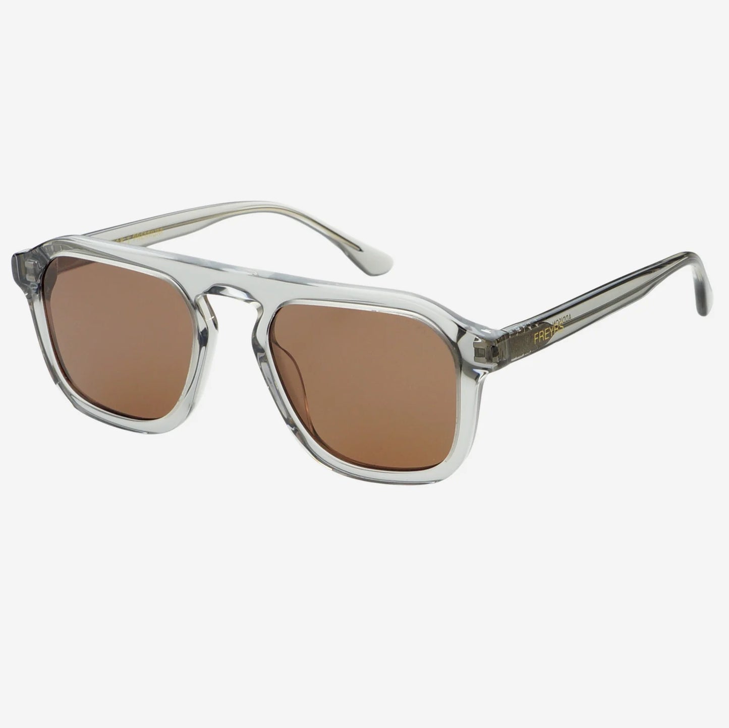 Freyrs Addison Sunglasses - Crystal Gray/Brown