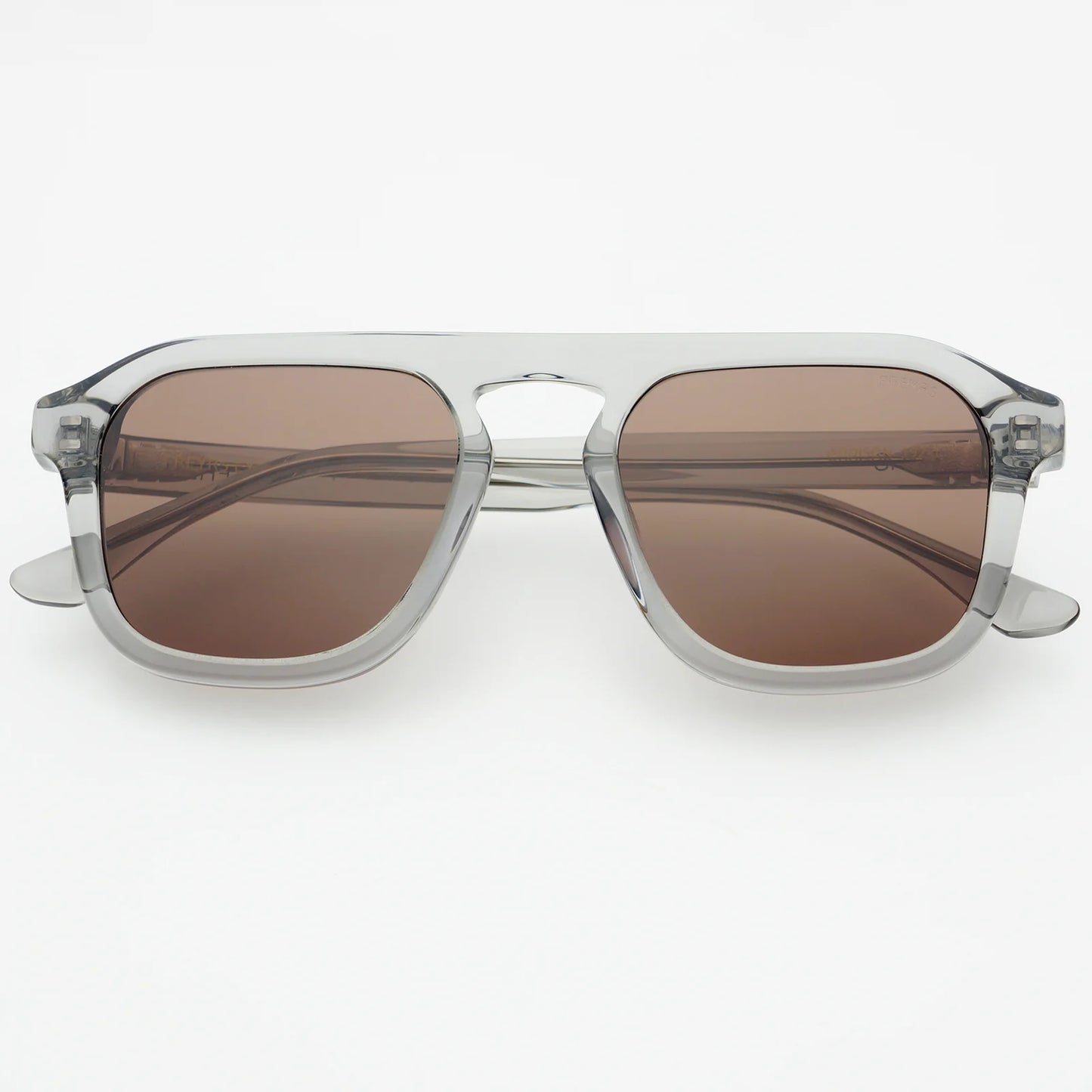 Freyrs Addison Sunglasses - Crystal Gray/Brown