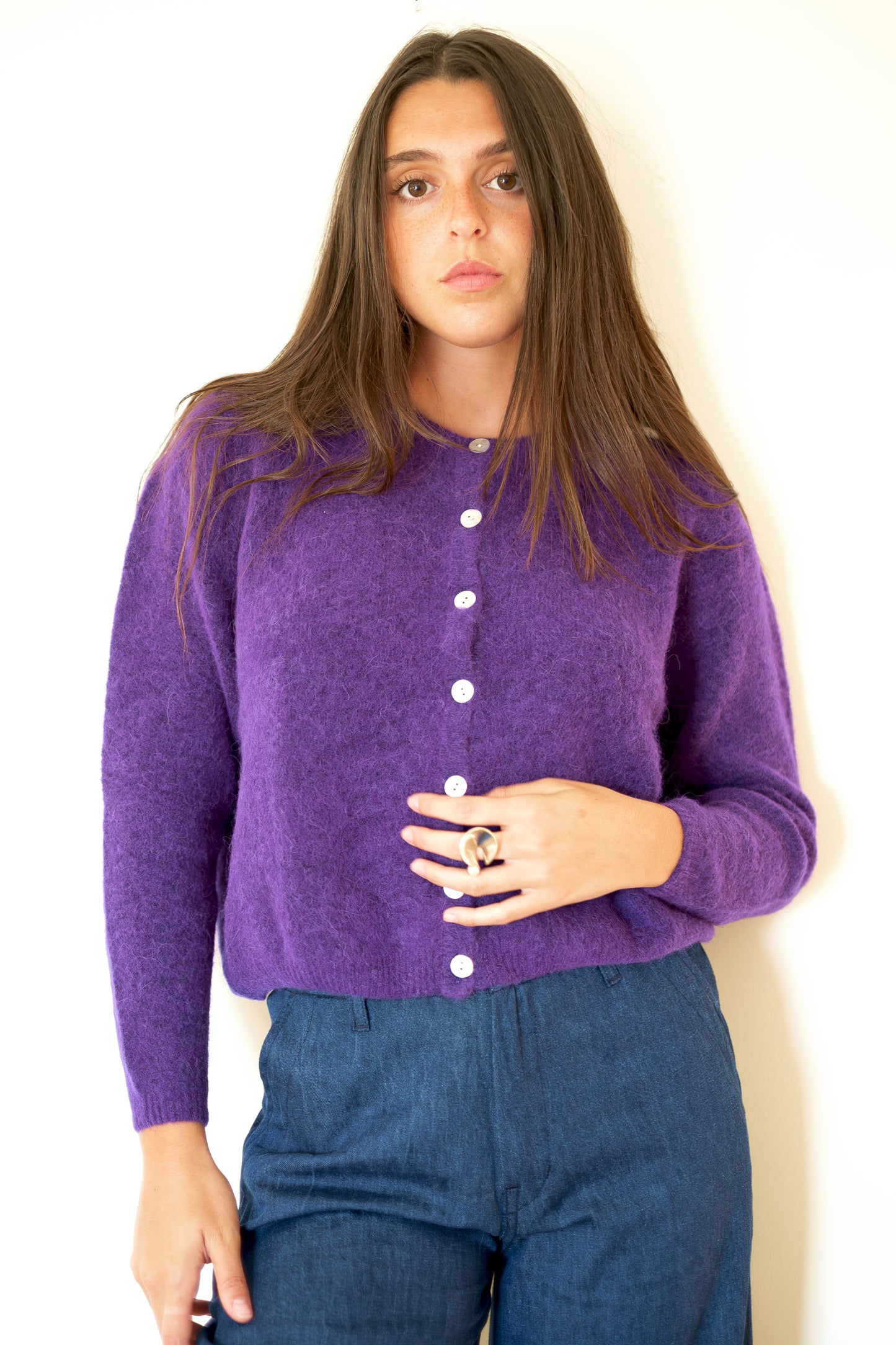 American Vintage Vitow Cardigan - Eggplant