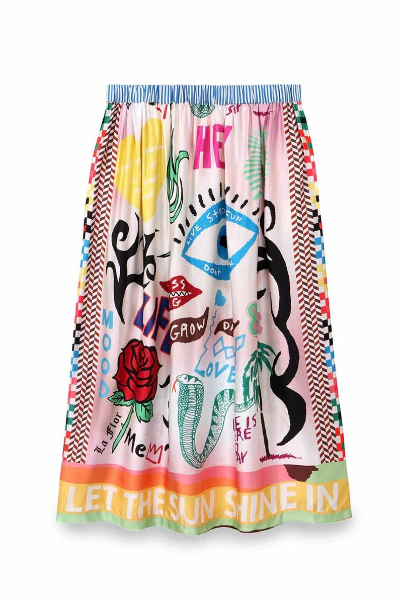 ME369 Alexa Printed Skirt - Tattoo