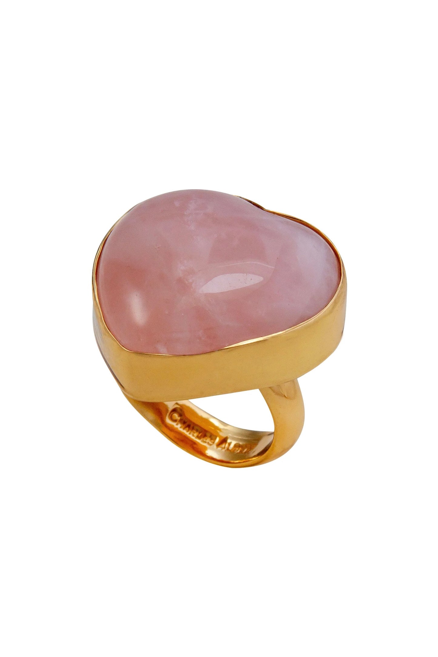 Charles Albert Alchemia Rose Quartz Heart Adjustable Ring