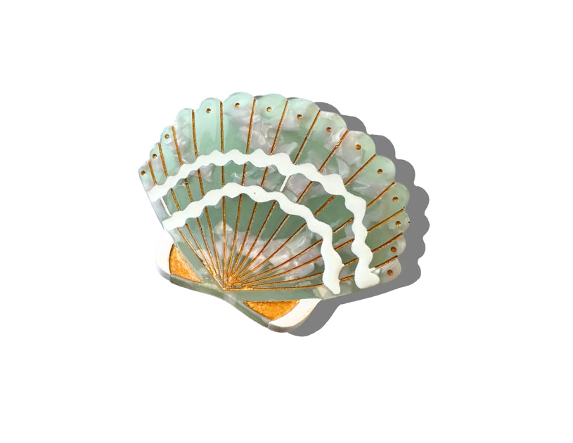 Solar Eclipse Hand-Painted Claw Clip - Seashell