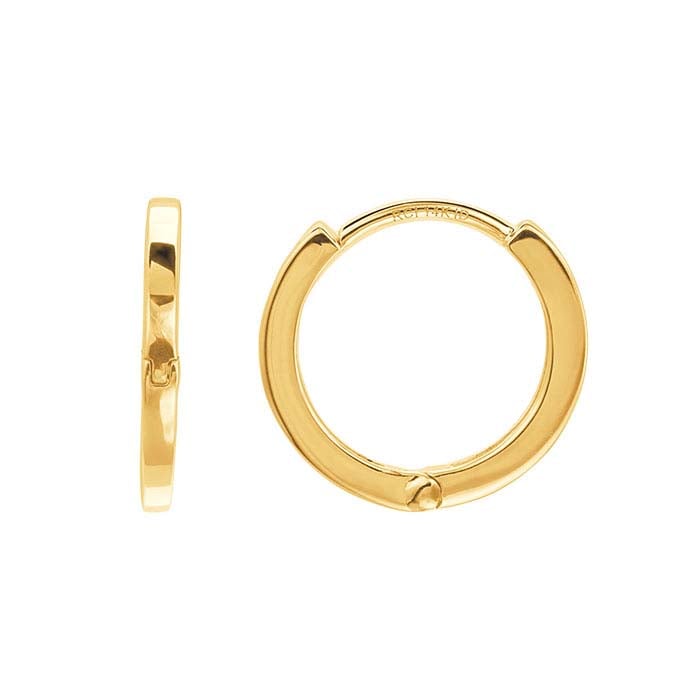 14K Yellow Gold Click Hoop Earrings