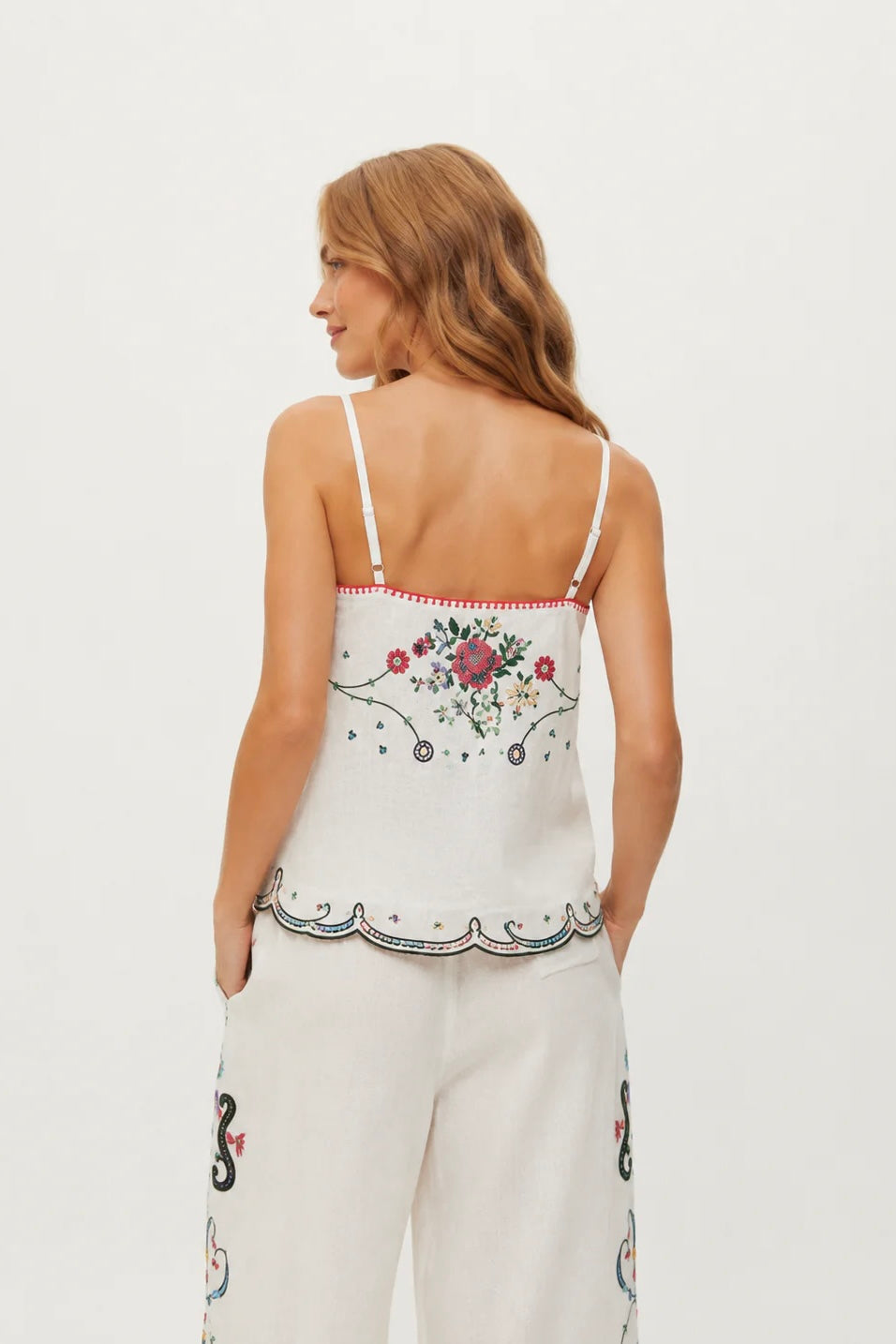 ME369 Ginny Linen Kisses Embroidered Camisole
