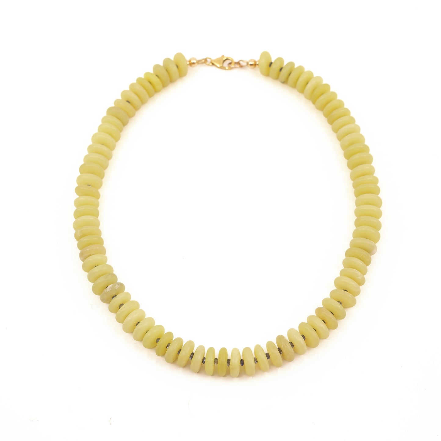 Lemon Jade and Tanzanite Necklace