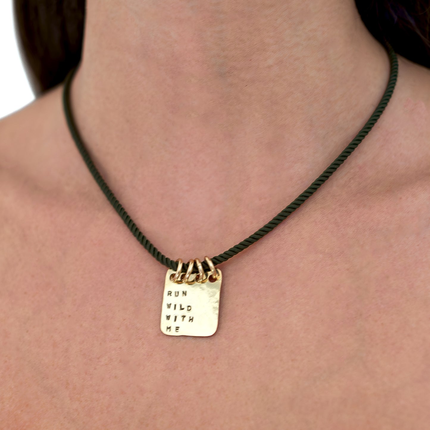 Large Mantra Pendant - Run Wild With Me