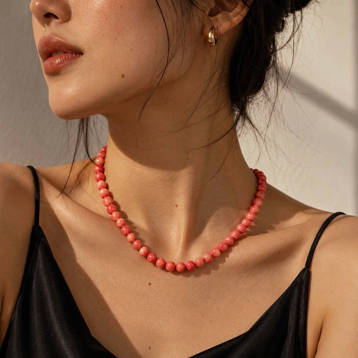 Anokhi Green - Pink Coral Necklace