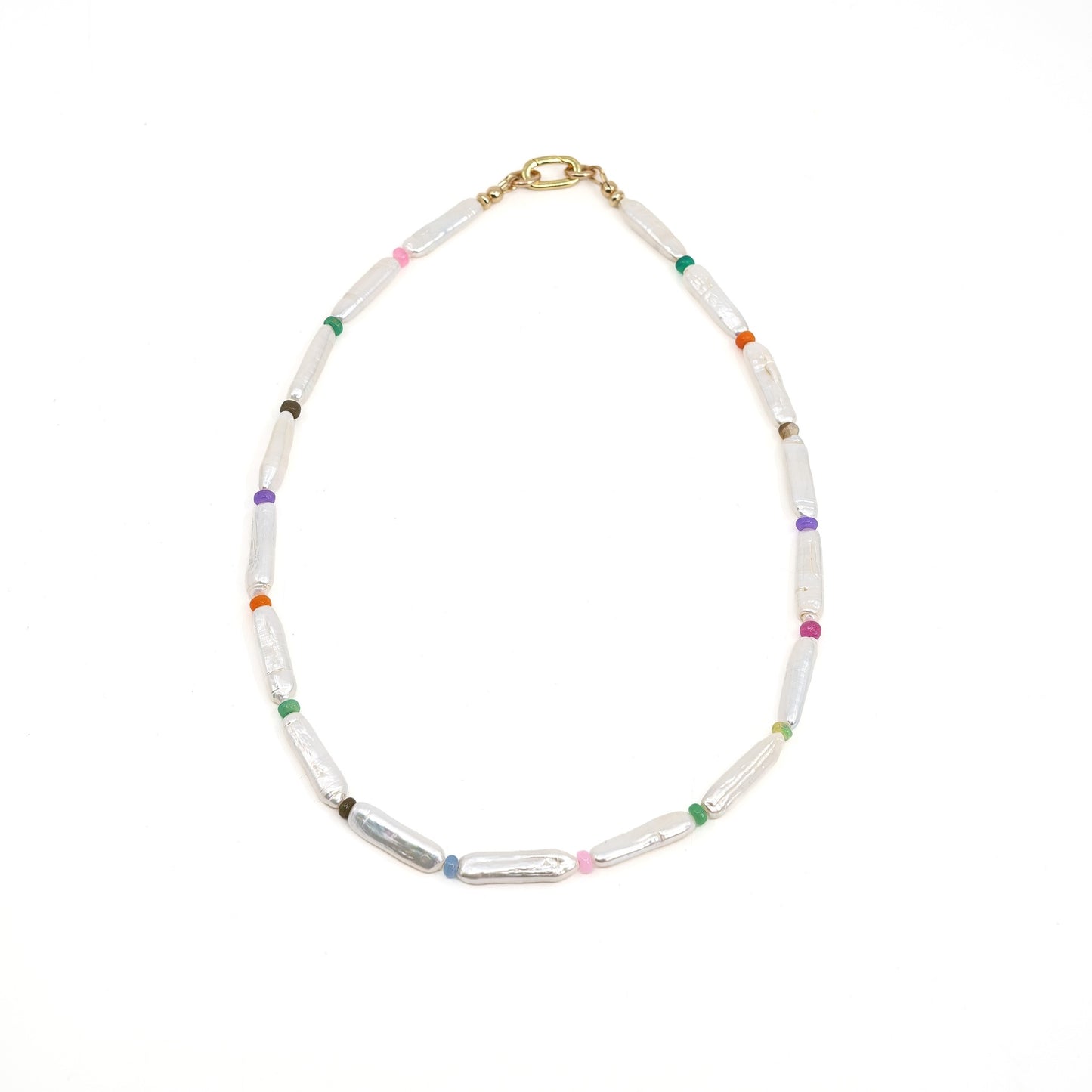 Long Pearl Confetti Necklace