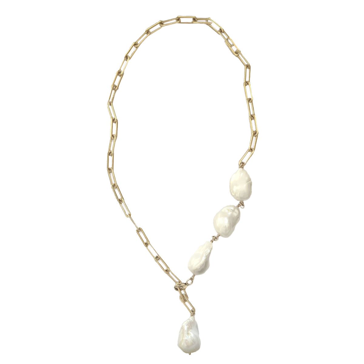 Baroque Pearl Lariat Necklace