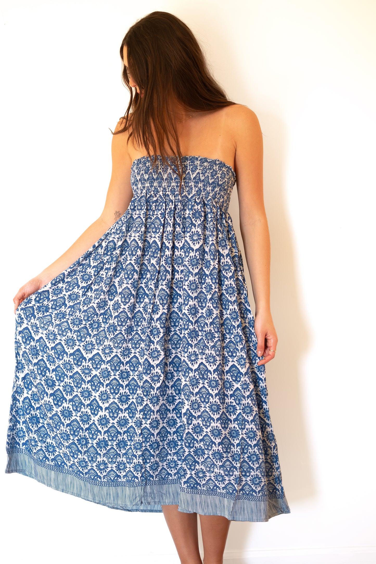 Natalie Martin Bella Skirt - Fleur-De-Lis Blue