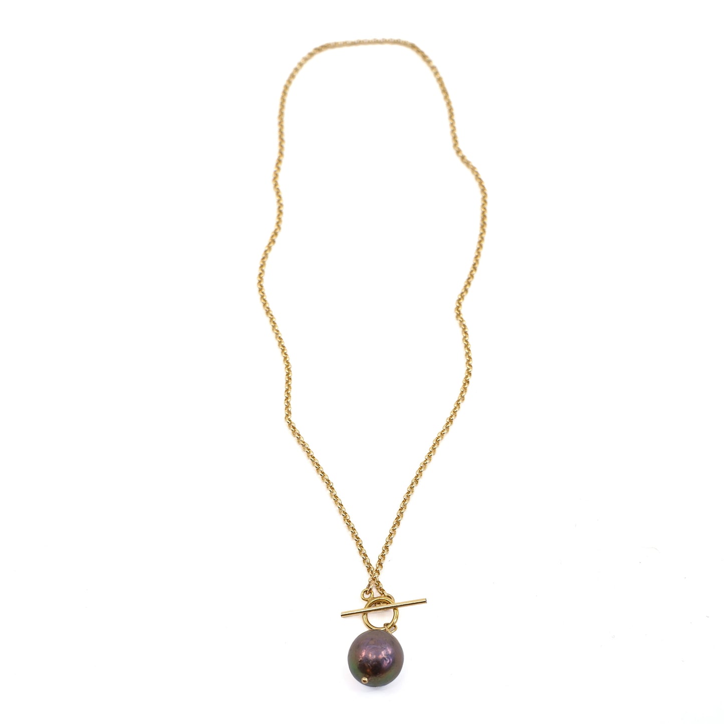 Toggle Front Necklace with Pearl