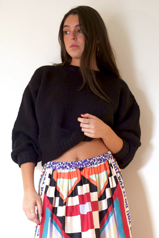 Atelier Delphine Balloon Sleeve Sweater - Black