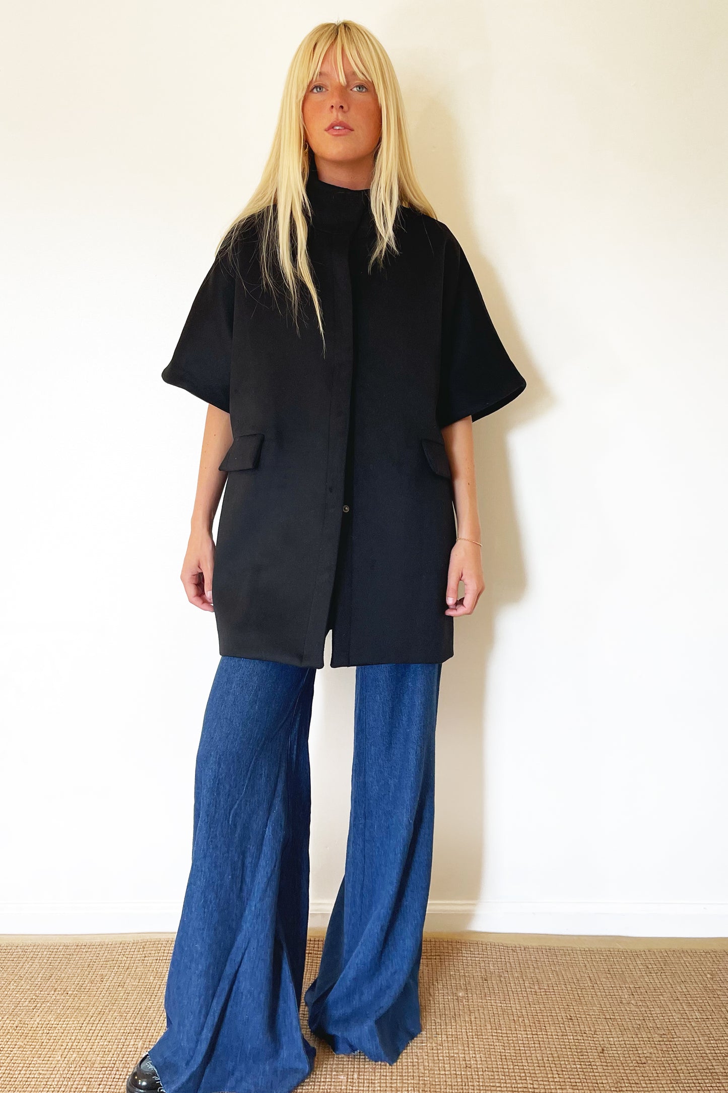 Emerson Fry Layering Jacket- Black Wool/Cashmere