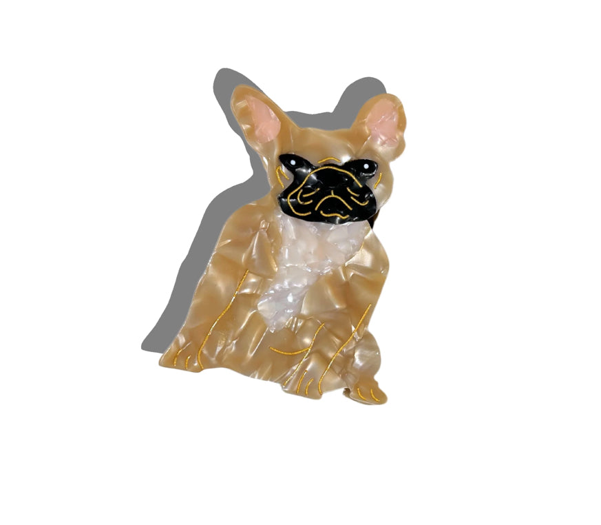 Solar Eclipse Hand-Painted Claw Clip - Frenchie
