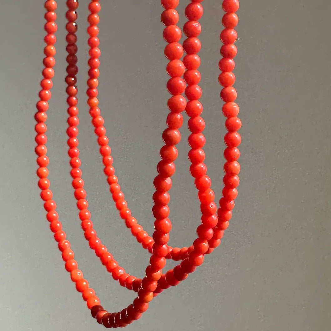 Anokhi Green - Small Orange Italian Coral Necklace