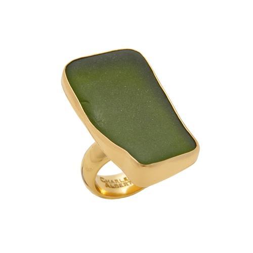 Charles Albert Green Recycled Glass Adjustable Ring