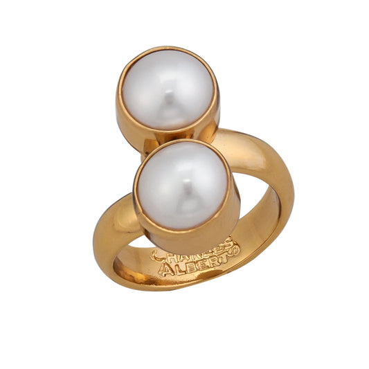 Charles Albert Pearl Bypass Adjustable Ring