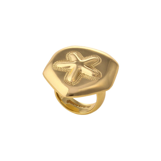 Charles Albert Solid Sand Dollar Adjustable Ring