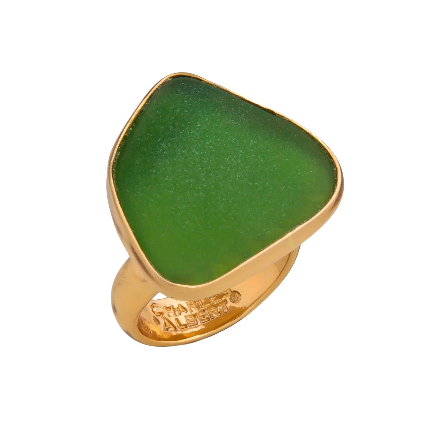 Charles Albert Green Recycled Glass Adjustable Ring