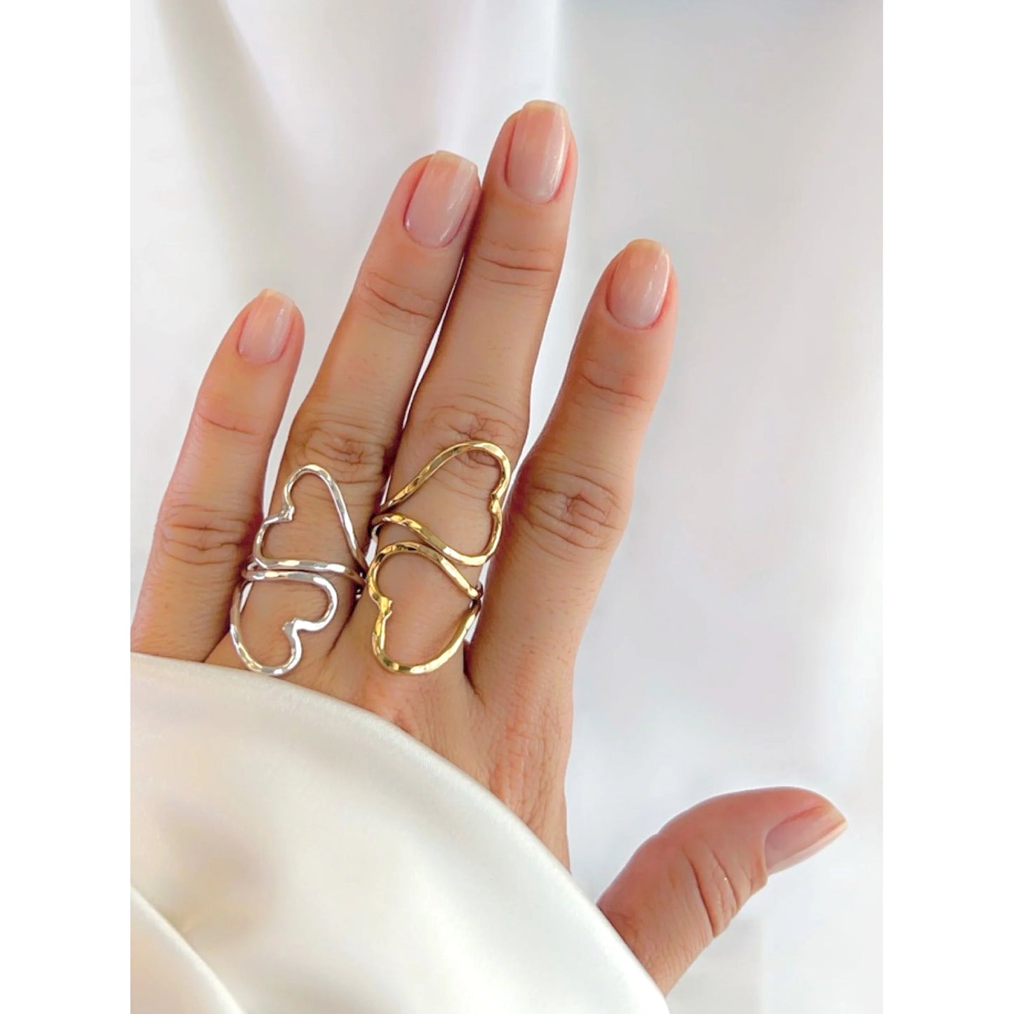 Charles Albert Double Heart Adjustable Ring