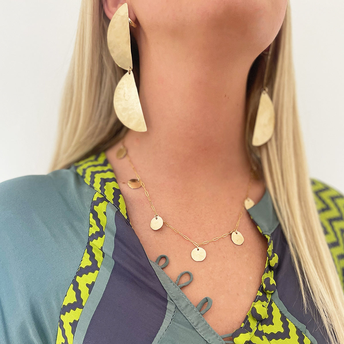 Double Half Moon Statement Earrings